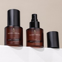 Cylindre à fond épais 100ml 120ml Bouteilles de pulvérisation de chambre Bouteille de toner en verre noir ambré de luxe Bouteille de pulvérisation de corps à brume fine