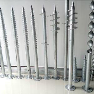 Solar de tornillo de tierra pila de anclaje galvanizado con brida - Product Image 1