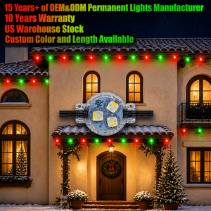Pixel LED extérieur permanent étanche IP68 12V/24V/36V adressable pour décoration de toit de Noël et de fêtes, garantie 10 ans - Product Image 1