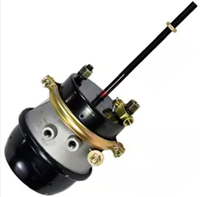 Long-Stroke Air Brake Chamber 3" Max Travel, Standard Push Rod Threading, 5/8"-11 UNC Studs for Tandem Axle Applications
