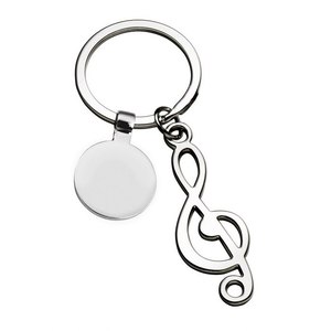Llavero Metálico Personalizado con Logotipo, Clave de Sol con Token - Product Image 1