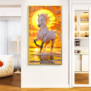 Pittura <span class=keywords><strong>di</strong></span> cristallo <span class=keywords><strong>di</strong></span> nudo indiano dio cavallo per la decorazione per la casa arte moderna - Product Image 6