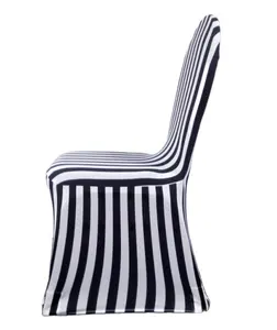 Spandex Banquet Chair Covers Black and White Stripe , Striped Spandex Chair Cover