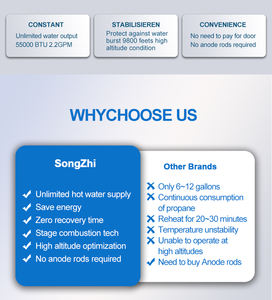 Chauffe-eau au <span class=keywords><strong>gaz</strong></span> sans réservoir <span class=keywords><strong>de</strong></span> 20 kW avec échangeur <span class=keywords><strong>de</strong></span> chaleur en cuivre, montage mural, <span class=keywords><strong>gaz</strong></span> <span class=keywords><strong>naturel</strong></span> pour usage domestique - Product Image 3