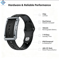 Bracelet intelligent G70 ECG sans écran, suivi de la santé, moniteur de fréquence cardiaque PPG, moniteur d'oxygène sanguin, moniteur de variabilité de la fréquence cardiaque, étanche, analyse de la santé par IA, Android IOS