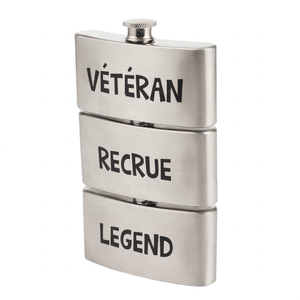 Petaca Rectangular de Acero de Bolsillo con Monograma Personalizado, Triple Función, Diseño Elegante y Resistente, Ideal para Amantes del Bourbon - Product Image 1