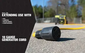 50-पैर 30Amp जनरेटर कॉर्ड, L14-30 10-गेज के साथ भारी शुल्क विद्युत शक्ति केबल ताला प्लग - Product Image 3