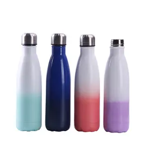 S1037 18OZ botol air olahraga terisolasi stainless steel lapisan ganda bentuk cokee berubah warna gradien