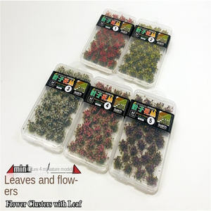 Modelo con hojas, grupos de flores, vegetació<span class=keywords><strong>n</strong></span> en <span class=keywords><strong>miniatura</strong></span>, mesa de arena, martillo de guerra, caja ciega, arquitectura de paisaje DIY - Product Image 6