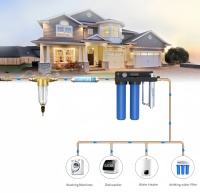 Système de filtration d'eau ultraviolette multimédia 20 GPM avec élément filtrant plissé en PP, adapté à l'eau de puits, de robinet et de pluie