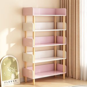 Đơn Giản Đa-Hai Lớp Gỗ Kệ Sách Phòng Khách Phòng Ngủ Nhà Sàn Kệ Giá Cho Cuốn Sách Hiển Thị Và Lưu Trữ - Product Image 2