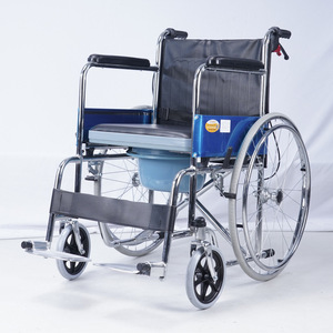 Silla de Ruedas Manual con Asiento de Inodoro, de Acero y Aleación de Aluminio, Ligera y Plegable, para Asistencia de Movilidad para Personas con Discapacidad - Product Image 1