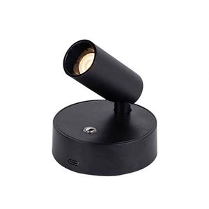 Lampe murale de chevet d'hôtel rechargeable sans perçage avec logo personnalisé, noir et blanc, simple, pour salon ou fond de mur - Product Image 3