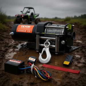 Treuil électrique Vevor 4000 lb avec câble en acier, télécommande étanche pour équipement de véhicules ATV et UTV - Product Image 2