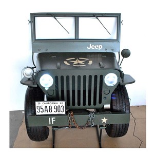 2025 fabbrica Custom <span class=keywords><strong>Vintage</strong></span> jeep testa in metallo <span class=keywords><strong>mondo</strong></span> due auto in stile americano retrò Car bar ristorante decorazione appesa a parete - Product Image 1