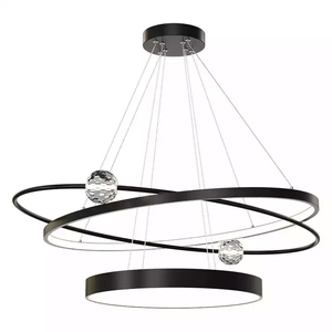 Plafonnier suspendu rétro, éclairage d'intérieur, or, noir - Product Image 6