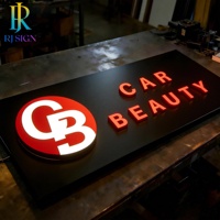 Enseigne lumineuse LED 3D personnalisée en métal et acrylique, étanche IP65, pour salons de coiffure, entreprises et enseignes commerciales extérieures