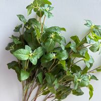 Feuille de menthe artificielle de haute qualité au toucher réel, douce, pour arrangements, décoration intérieure, plante verte, mariage, jardinage, festival