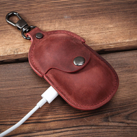 Étui de protection minimaliste en cuir véritable portable pour écouteurs à clipser sur l'oreille pour Samsung Galaxy Buds