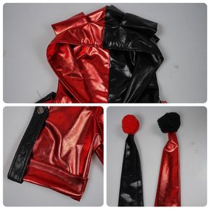 Costume de cosplay Harley Quinn pour femmes, en similicuir rouge et noir, tenue de scène, jeu de rôle, été 2024 - Product Image 4