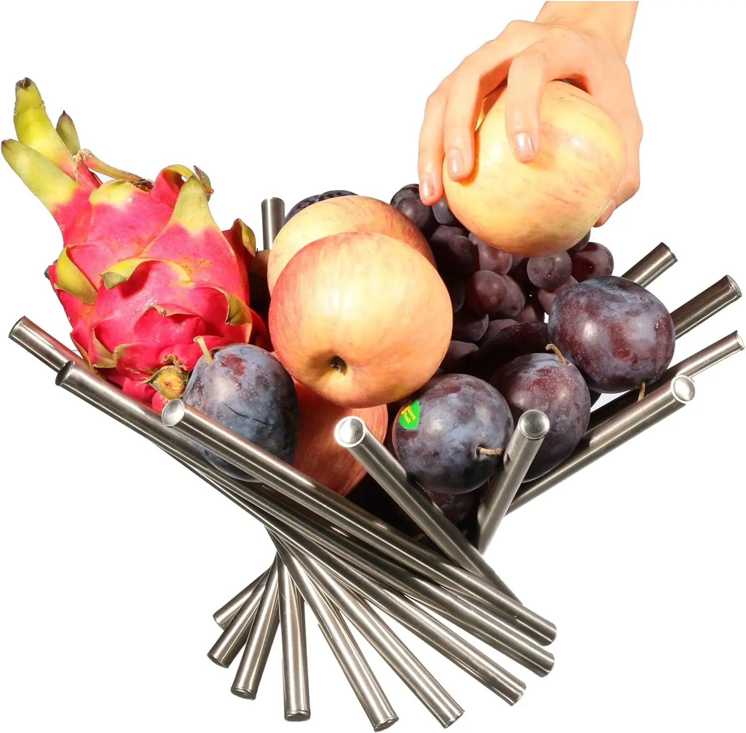 과일 그릇 스테인레스 스틸 회전 과일 스탠드 홈 장식 빵 야채 저장 주최자 부엌 카운터를위한 과일 바구니