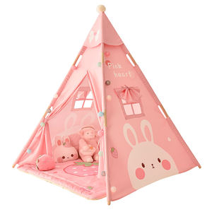 Tente <span class=keywords><strong>tipi</strong></span> pour enfants en toile de coton respectueuse de l'environnement avec étoiles lumineuses monocouche quatre saisons étui de transport - Product Image 5