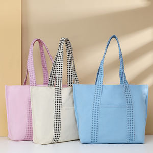 Sac fourre-tout en toile haute qualité tendance écologique avec logo personnalisé Sac fourre-tout en patchwork imprimé directement en usine - Product Image 1