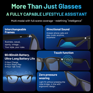 Gafas Inteligentes Ligeras y Modernas con Reproducción de Música Inalámbrica, Llamadas Manos Libres y Control por <span class=keywords><strong>Voz</strong></span> - Product Image 5