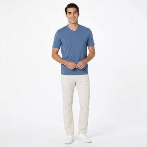 T-shirt à manches courtes pour homme, vêtements de sport 2026, respirant, col en V uni, t-shirt homme en polyester, fitness, coupe ajustée, t-shirts homme - Product Image 1