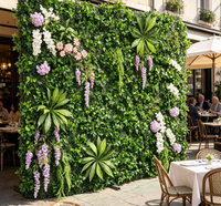 Mur végétal artificiel carré décoratif en plastique, herbe de Milan, imperméable, résistant aux UV, écologique, pour extérieur, entrée, Fête des Pères