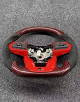 Volant en fibre de carbone rouge pour Toyota LC Alphard Série 80 Hilux Land Cruiser Crown, style GR en cuir, Chine