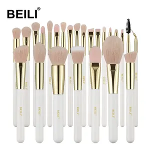 BEILI 25pcs Pearl White Pink accept private label make up brushes synthetic hair makeup brush novelty makeup brush set customize