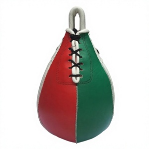 Superbe Ballon de Vitesse de Boxe en Cuir Personnalisé de Haute Qualité Rouge Vert à Lacets, Sac de Frappe Durable pour Entraînement Adulte à Prix Abordable - Product Image 4