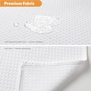 Sẵn sàng thực hiện khách sạn chất lượng phòng tắm không thấm nước Rèm Trắng nấm mốc kháng Waffle dệt vải rèm cửa tắm với <span class=keywords><strong>Hooks</strong></span> - Product Image 4