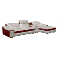 Canapé en cuir moderne simple en forme de U avec audio Bluetooth et fonction de massage pour la maison, le salon, les petits ou les grands appartements