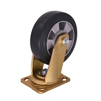 Roue de chariot industrielle robuste de 8 pouces en aluminium et caoutchouc, capacité 380 kg, fixe ou pivotante avec frein, pour établi et machines