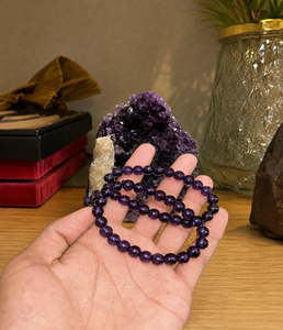 Pulsera de cuentas redondas de amatista natural, joyería de piedras preciosas de cristal para uso casual, estilo de oficina, accesorios de moda y venta al por mayor - Product Image 2