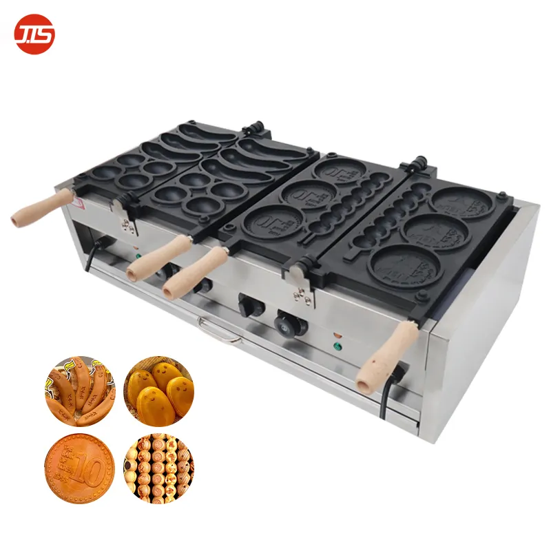 Macchina professionale 4 In 1 Banana uovo moneta palla Waffle multiuso coreano macchina da forno ha vinto il viso simpatico sorriso macchina per Waffle