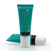 Tube en plastique PE à vente chaude avec tête de massage à billes personnalisées pour huile essentielle, crème de soin des jambes 50g, emballage cosmétique à presser