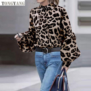 Tongyang Novità Autunno 2024: Camicia Leopardata alla Moda per Donna, Cardigan Sottile e Sexy con Scollo a V - Product Image 2