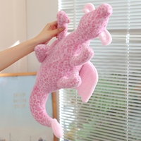 Peluche Dragon Rose à Imprimé Léopard Mignon, Jouet en Peluche Doux et Moelleux, Dinosaure Ailé pour Cadeaux d'Anniversaire pour Enfants
