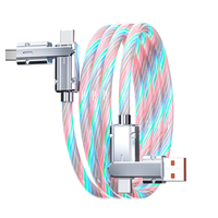 Cable USB-C de Carga Rápida HXT 4 en 1 con LED RGB de 100W, Conductor de Cobre Puro y Revestimiento de PVC, Ideal para Regalos Promocionales al por Mayor