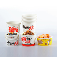 Boîtes en papier pour salades, contenants en papier pour nouilles et pâtes, réutilisables, revêtus de PE, vente en gros, couvercle personnalisé, emballage personnalisé, boîtes en papier pour snacks, biscuits, bonbons
