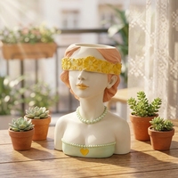 Moule en silicone pour pot de fleurs « Dame Masquée », idéal pour le bricolage, la cimentation, le plâtre, les coupelles de rangement, les ornements, les porte-bougies d'aromathérapie, et la création de objets en résine époxy