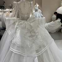 Robe de mariée classique Jancember DW0167 à col en V et broderie empire