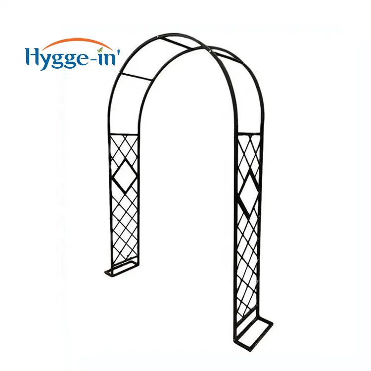 Huis Ingang Gate Arch Moon Ontwerp Met Metalen Top Prieel Tuin Boog Smeedijzeren Hek