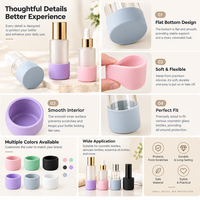 Housse de protection antidérapante en silicone réutilisable avec logo personnalisé pour base de bouteille en verre, antichoc, pour emballages cosmétiques et de soins de la peau