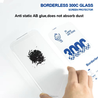 Protection d'écran en verre trempé antistatique transparent à bords incurvés 300C sans bordure pour iPhone Xs Pro Max