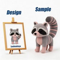 Peluche en crochet fait main, figurine de raton laveur assise, amigurumi tricoté sur mesure, jouet en peluche, confort pour la maison