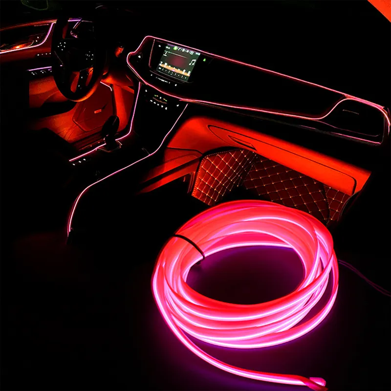 Sfeer Licht Guirlande Wire Rope Tube Lijn El Strips Flexibele Neon Light Met Usb Drive Decoratie Strip 2M Auto verlichting Led